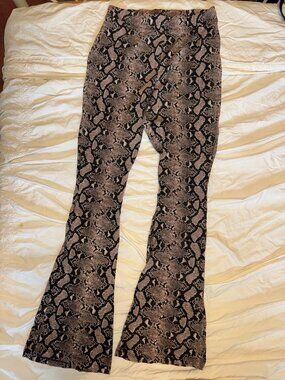 Primark High Waisted Snake Print Flare Pants